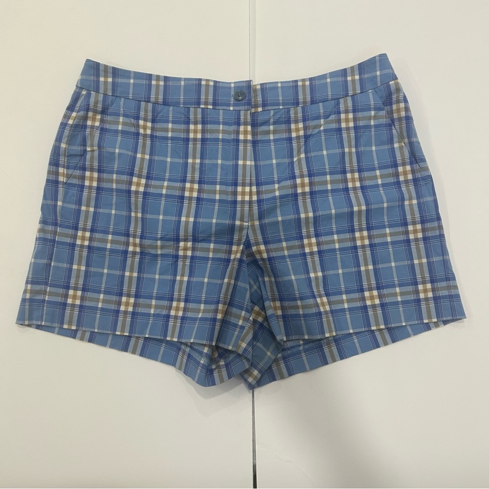 Brooks Brothers Blue Plaid Women's Shorts Size 12.